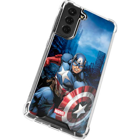 Marvel Captain America Portrait Galaxy S21 FE Clear Case
